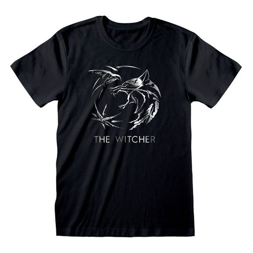 Tricou The Witcher Silver Ink Logo - Red Goblin