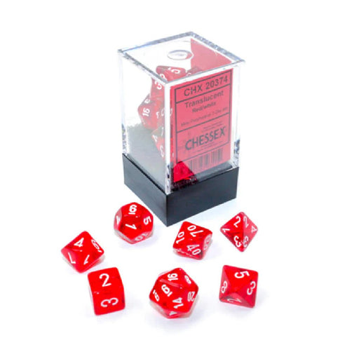 Set 7 Zaruri Mini-Polyhedral Translucide - Red Goblin
