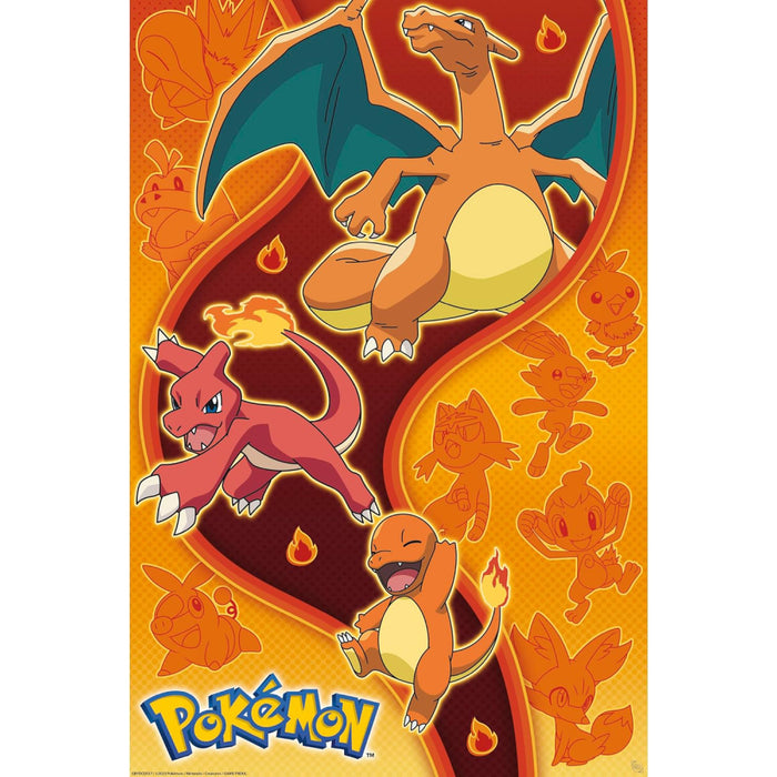 Poster Maxi Pokemon - 91.5x61 - Fire Type