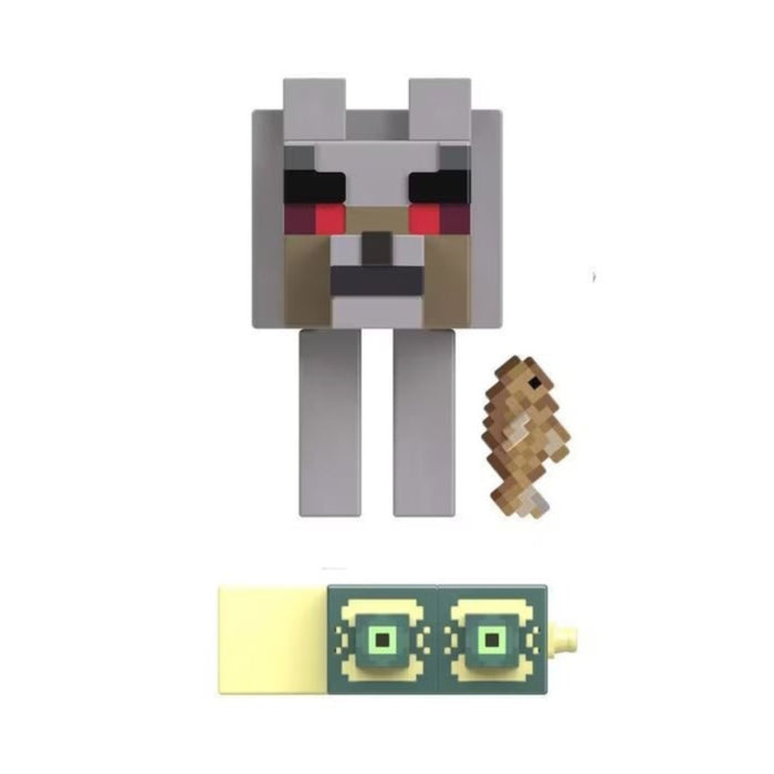 Figurina Articulata Minecraft Craft A Block Stronghold Hostile Wolf 8 cm