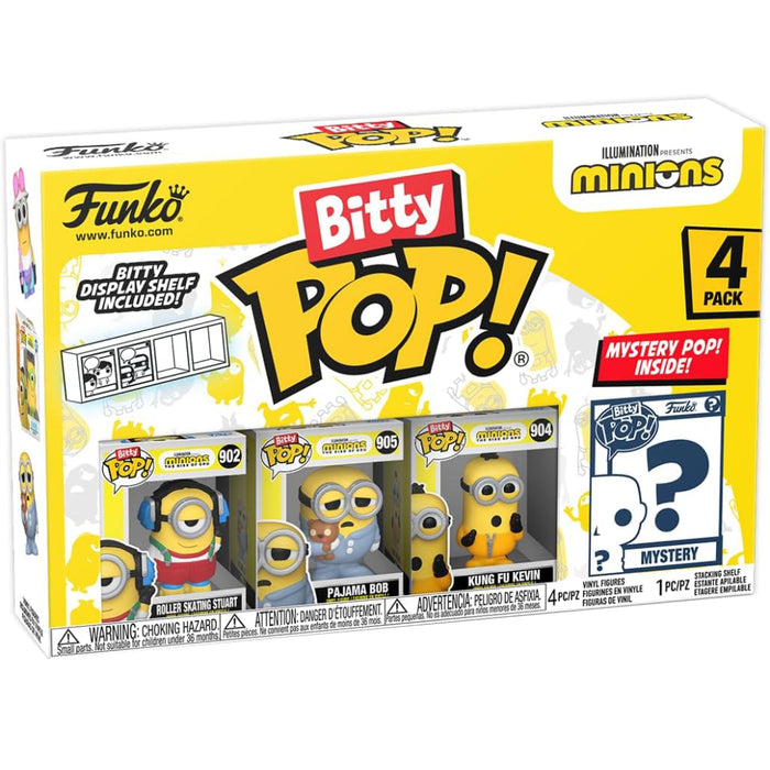 Set 4 Mini Figurine Funko Bitty Pop! Minions - Roller Skating Stuart