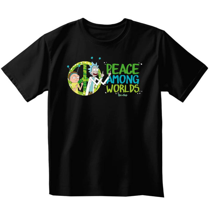 Tricou Rick and Morty - Unisex Black - Peace Among Worlds