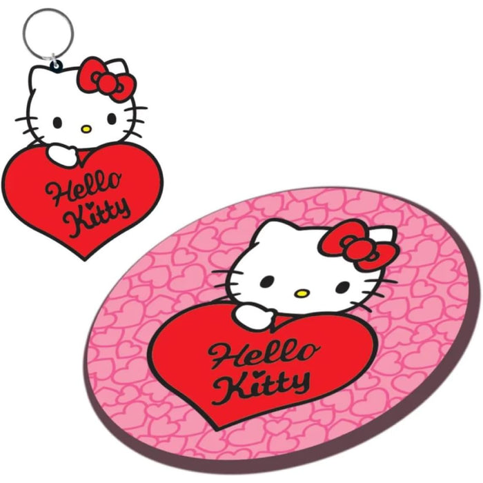 Set Cadou Hello Kitty Cana, Breloc, Coaster - My Heart