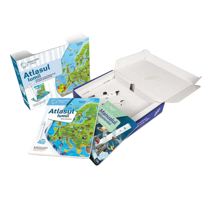 Pachet Raspundel Istetel, creion si carte Atlasul lumii