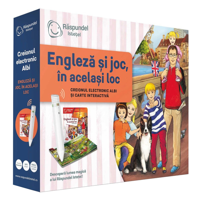Pachet Raspundel Istetel, creion si carte Engleza si joc, in acelasi loc