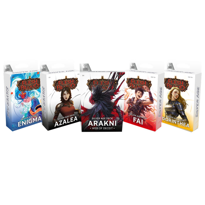 Precomanda Flesh and Blood TCG - Silver Age - Chapter 2 Deck Display (5 Decks)