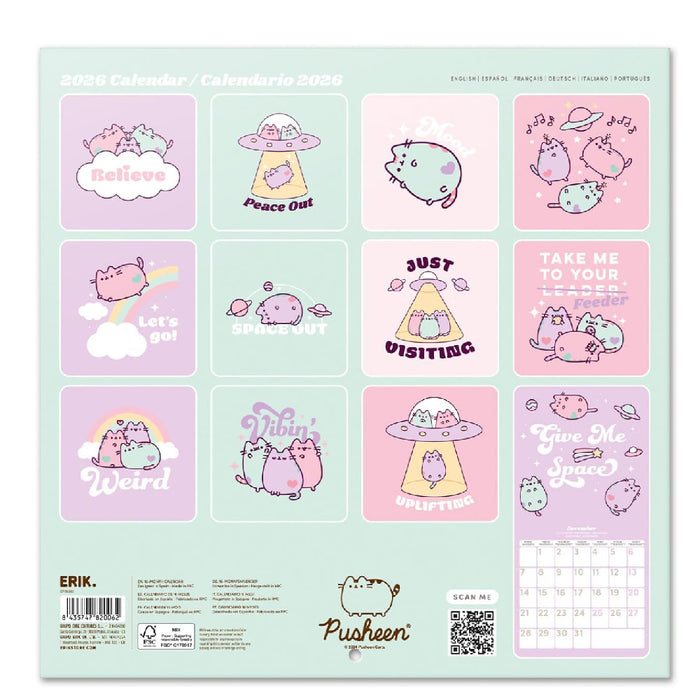 Calendar de Perete 2026 30x30 Pusheen