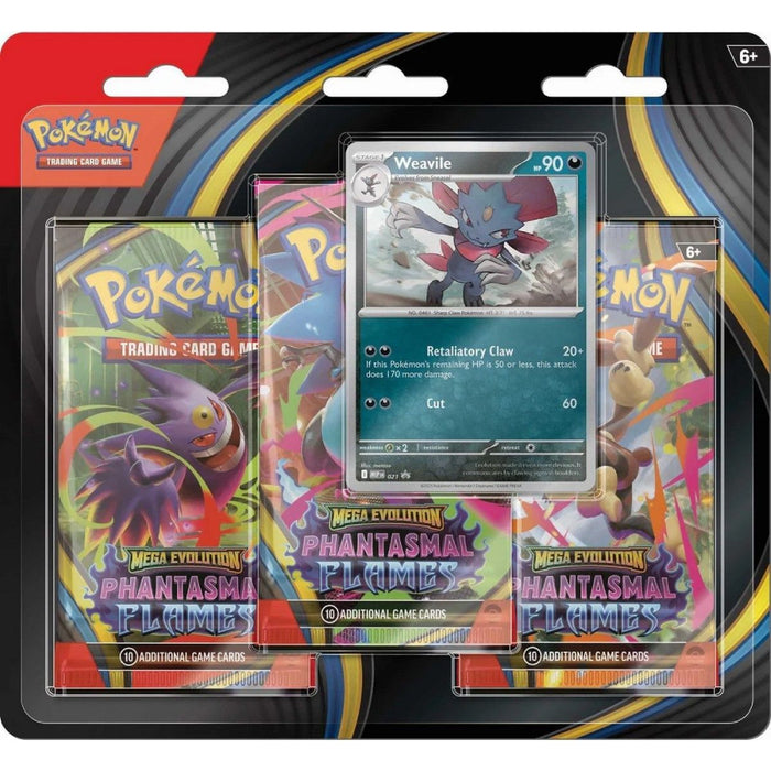 Pokemon TCG - Phantasmal Flames 3-Pack Blister - Weavile