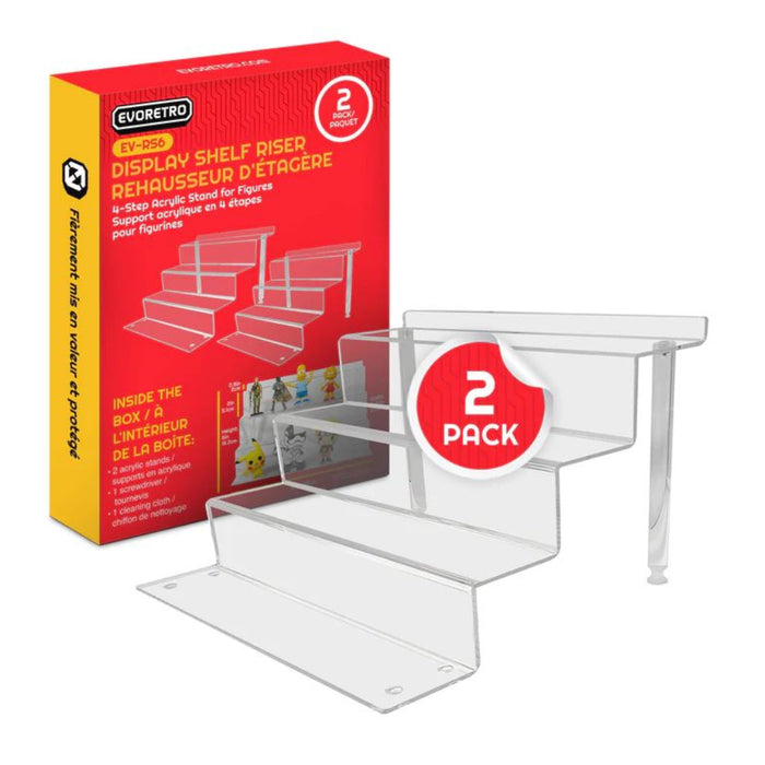 Evoretro Acrylic Shelf Riser 2-Pack RS6