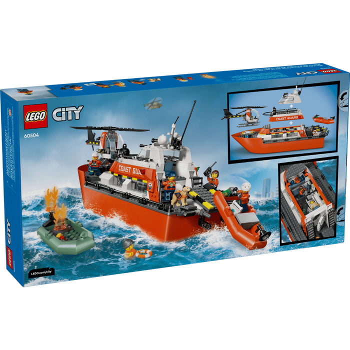 Lego City - Set Barca de salvare si elicopter ale Pazei de Coasta (60504)