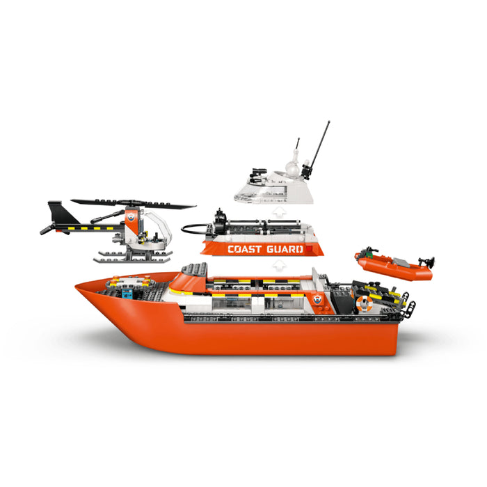 Lego City - Set Barca de salvare si elicopter ale Pazei de Coasta (60504)