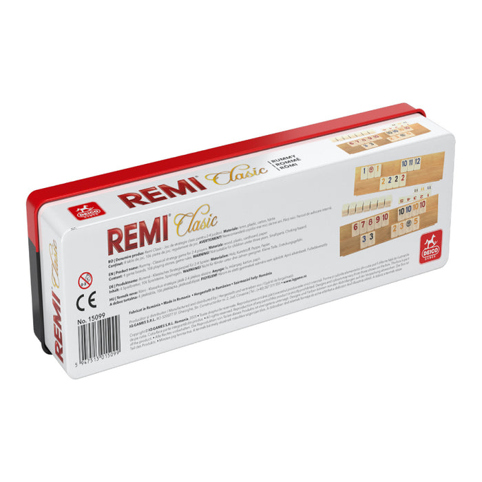 Remi Clasic, tabla lemn, cutie metal