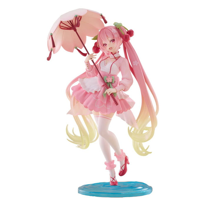 Figurina Hatsune Miku AMP PVC - Newley Written Sakura Miku Sakura Dress Ver. 21 cm