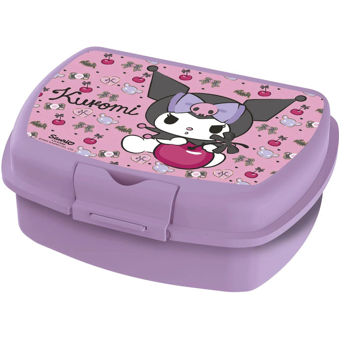Cutie alimentara sandwich Kuromi, 18 x 14 x 7 cm, roz