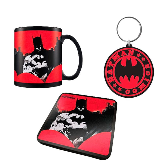 Set Cadou Batman Cana, Coaster si Breloc Red