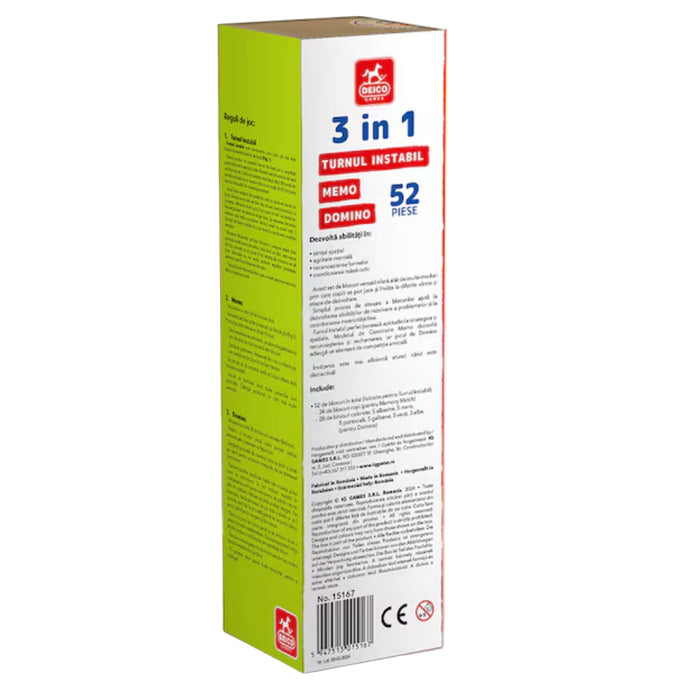 3in1 Turnul instab, memo, domino