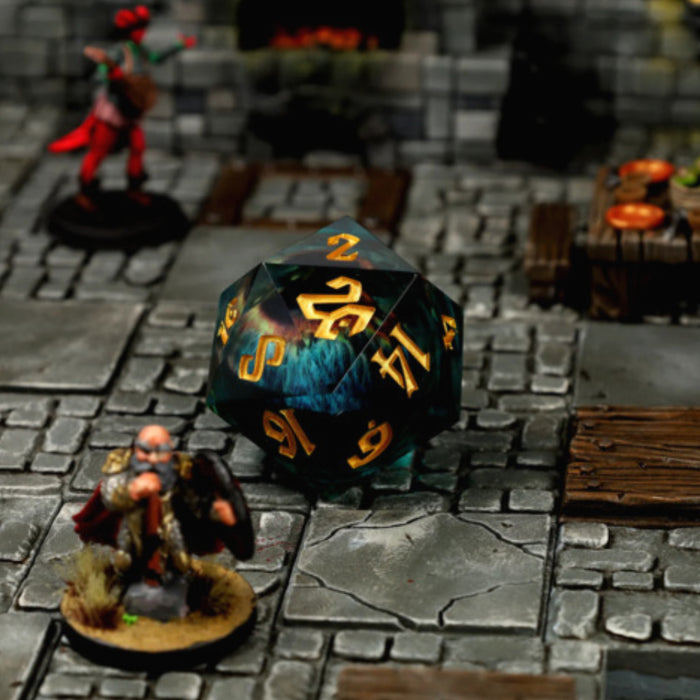 Zar CritStones Liquid Core Dice D20 - Eye of the Oracle 3 cm