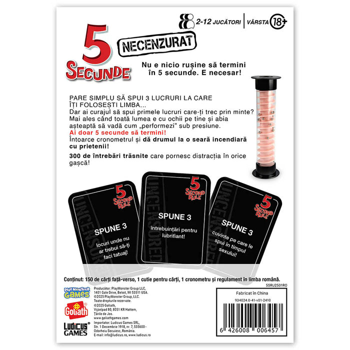 5 Secunde - Necenzurat, joc de petrecere, lb romana
