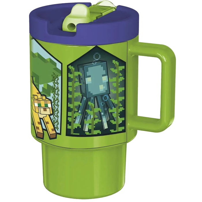 Cana cu maner Minecraft, 530 ml, potrivit pentru microunde, verde