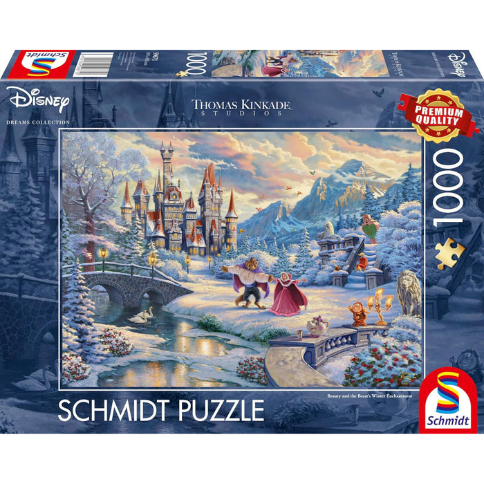 Puzzle Thomas Kinkade - Disney - The Beauty and The Beast, Winter Enchantment 1000