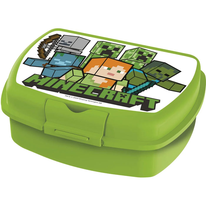 Cutie alimentara sandwich Minecraft, 18 x 14 x 7 cm, verde