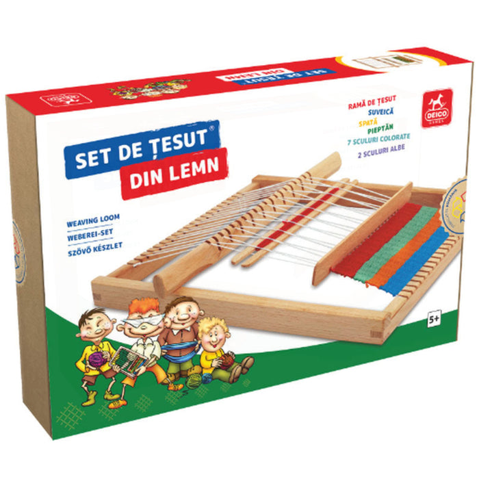 Jucarie educativa - Set de tesut, din lemn si accesorii incluse