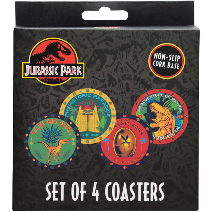 Set 4 Suporturi Pahare Jurassic Park Printed Drinks