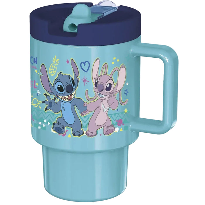 Cana cu maner Stitch, 530 ml, potrivit pentru microunde, albastru