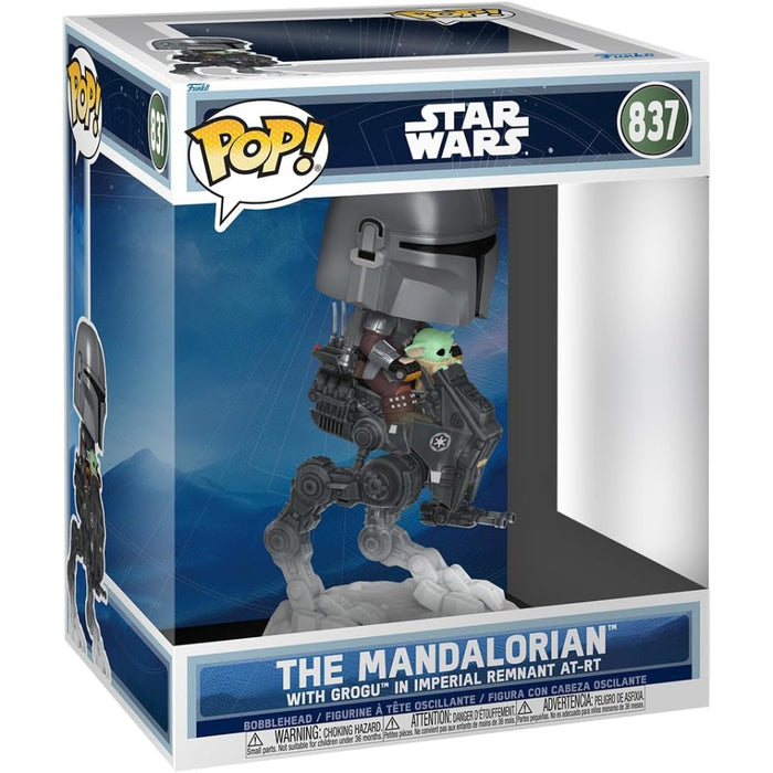 Figurina Funko POP! Bobblehead Rides Deluxe Star Wars The Mandalorian and Grogu - The Mandalorian with Grogu in Imperial Remnant AT-RT