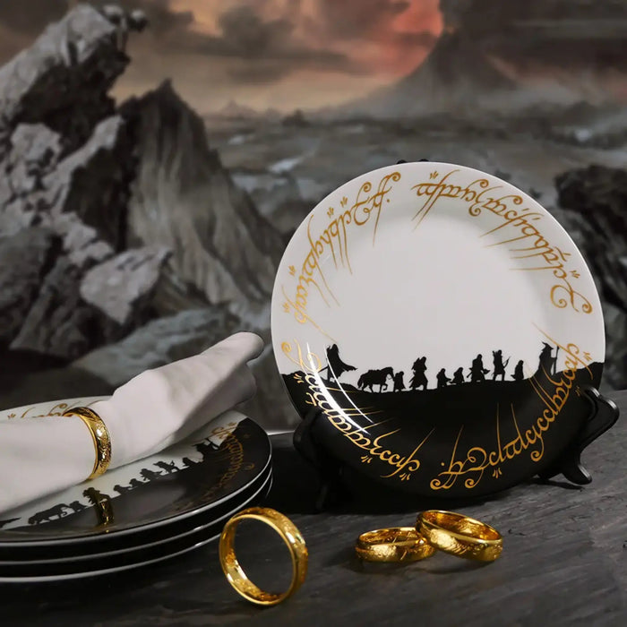 Set 4 Farfurii si 4 inele pentru servetele - Lord of the Rings