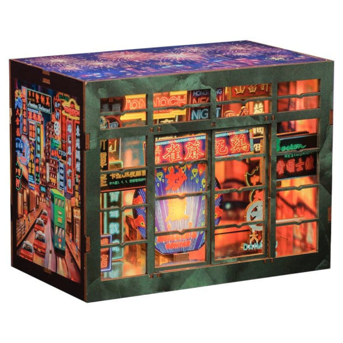 Set de Constructie CuteBee - Book Nook - Hong Kong Neon Light