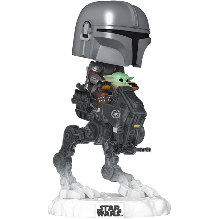 Figurina Funko POP! Bobblehead Rides Deluxe Star Wars The Mandalorian and Grogu - The Mandalorian with Grogu in Imperial Remnant AT-RT