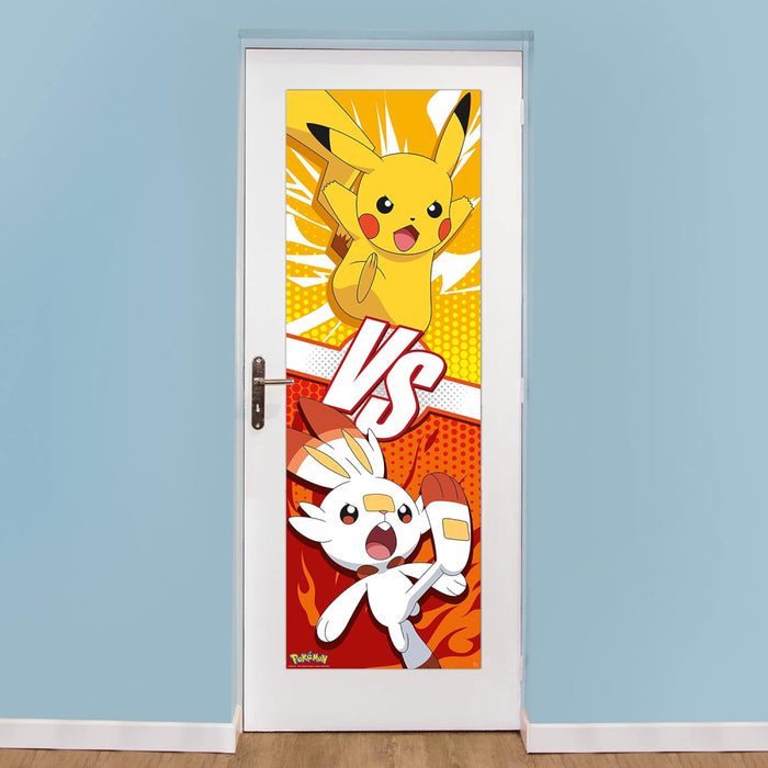 Poster pentru usa Pokemon - Pikachu and Scorbunny (53x158)