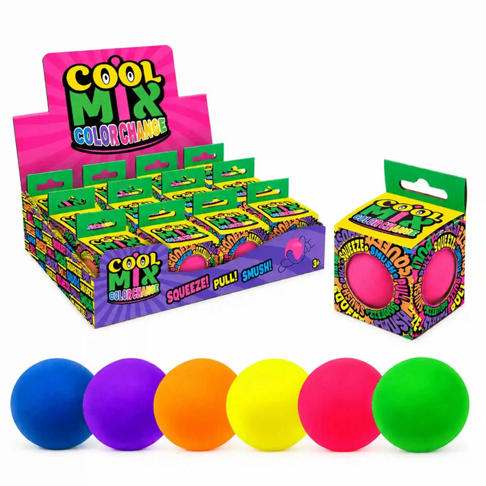 Minge Cool Mix antistres squishy, schimbare de culoare, moale si elastica, 7 cm