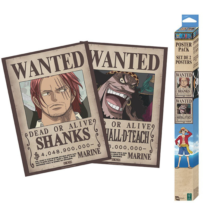 Set 2 Postere Chibi One Piece - 52x38 - Wanted Shanks & Blackbeard