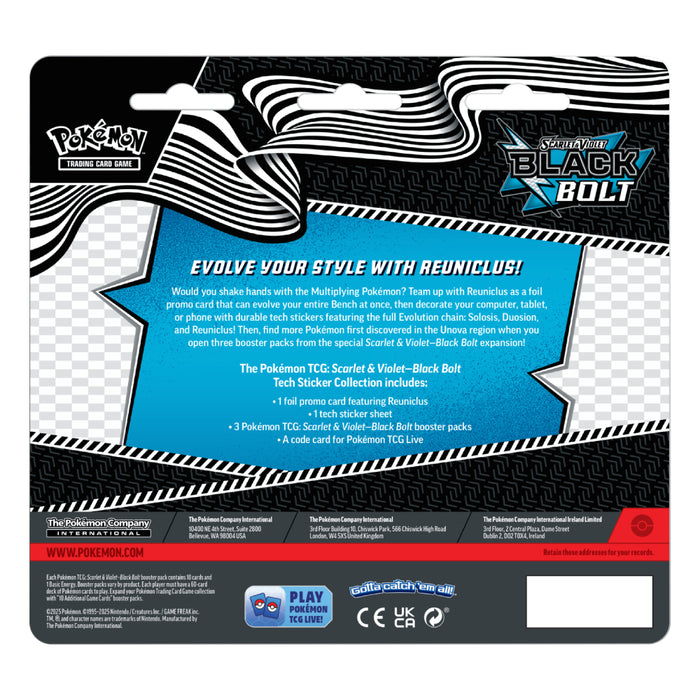 Pokemon TCG - Scarlet & Violet 10.5 - Black Bolt - Tech Sticker Collection Reuniclus