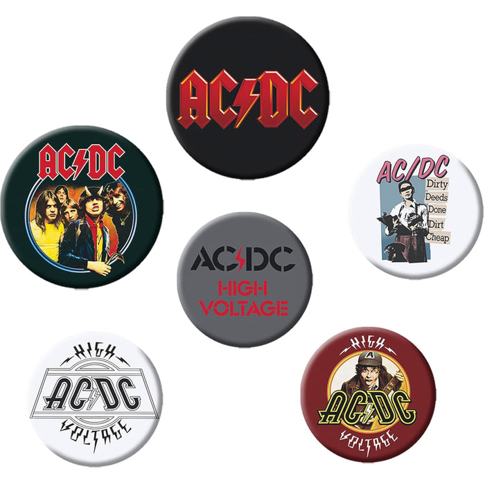 Set Cadou AC/DC - Cana 320ml + Figurina Acrilica + Set Insigne Mix