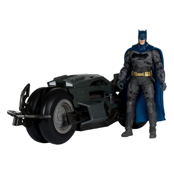 Figurina Articulata The Flash DC Multiverse - Vehicle Batcycle with Batman