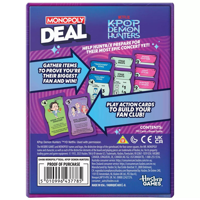 Joc Monopoly Deal - Vanatori de Demoni KPop, limba engleza