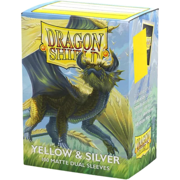 Sleeve-uri Dragon Shield Standard size - Matte Dual - Yellow & Silver (100 bucati)