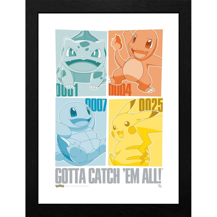 Poster cu Rama Pokemon - Pikachu & Kanto Starters (30x40)