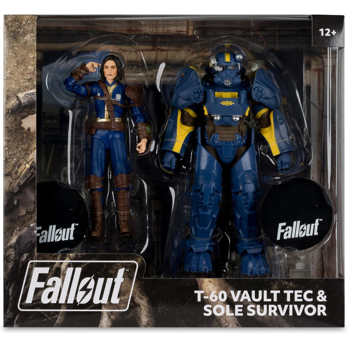 Set 2 Figurine Articulate Fallout 4 - T-60 Vault Tec & Sole Survivor 18 cm