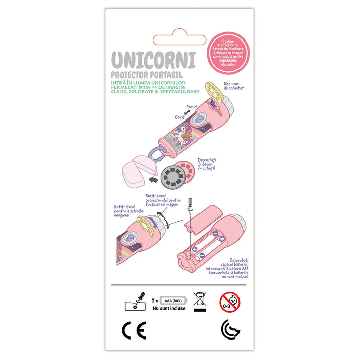 Proiector portabil pentru copii - Unicorni