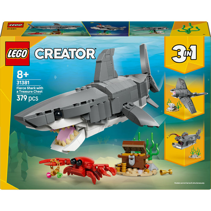 Lego Creator 3in1 - Rechin feroce cu un cufar de comori 31381