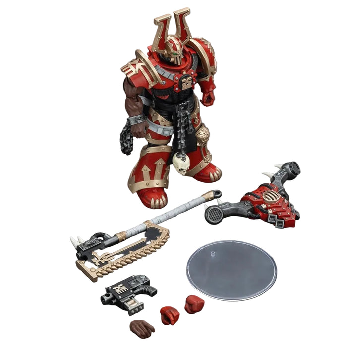 Figurina Articulata Warhammer 40k 1/18 - World Eaters Khorne Berzerker with Eviscerator Chainaxe 13 cm
