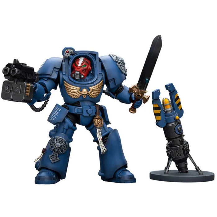 Figurina Articulata Warhammer 40k 1/18 Ultramarines Terminator Squad Sergeant with Power Sword and Teleport Homer 12 cm