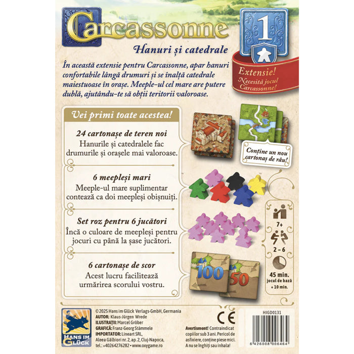 Carcassonne extensia 1 - Hanuri si catedrale, limba romana