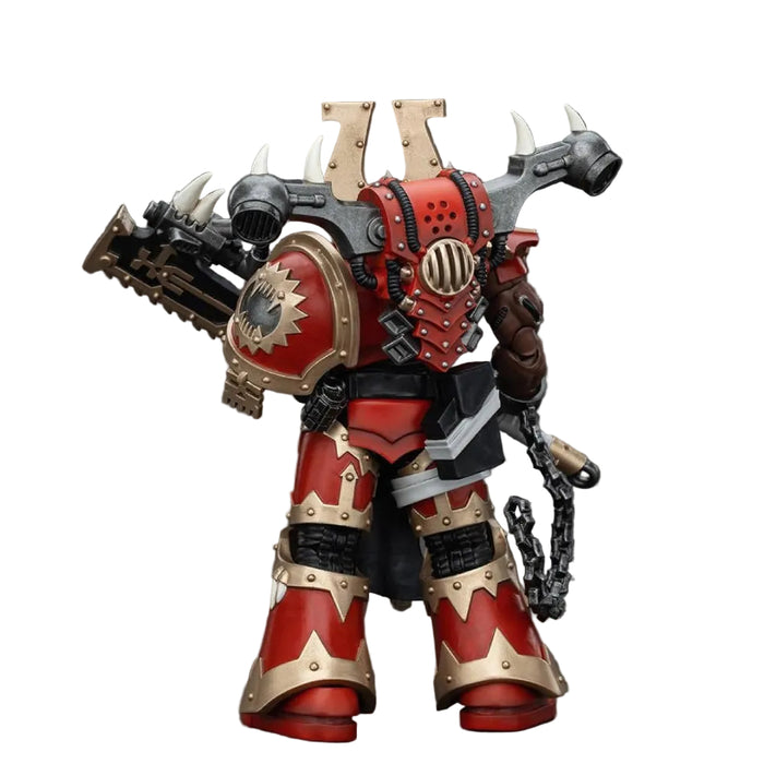 Figurina Articulata Warhammer 40k 1/18 - World Eaters Khorne Berzerker with Eviscerator Chainaxe 13 cm