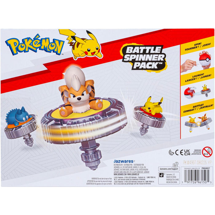 Set de joaca Pokemon - Battle Spinner cu figurina, Growlithe & Poke Ball