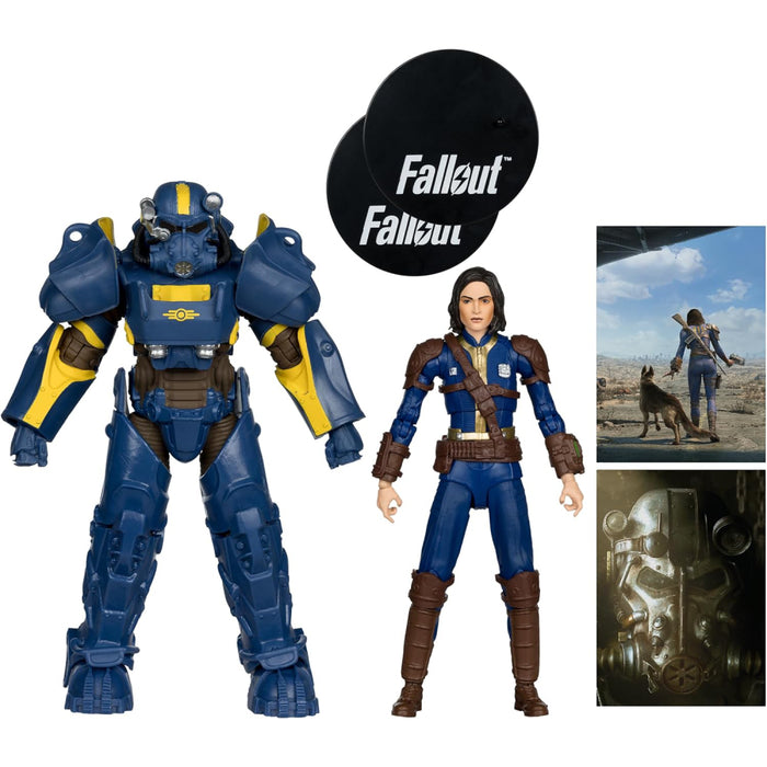 Set 2 Figurine Articulate Fallout 4 - T-60 Vault Tec & Sole Survivor 18 cm
